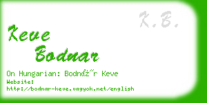 keve bodnar business card